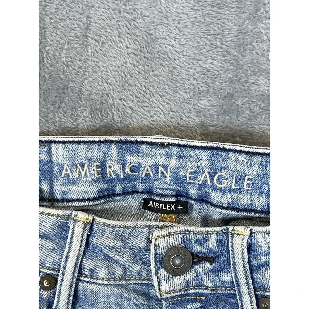 American Eagle Jeans Mens 26x28 Blue AirFlex Athletic Skinny Light Wash Stacked‎